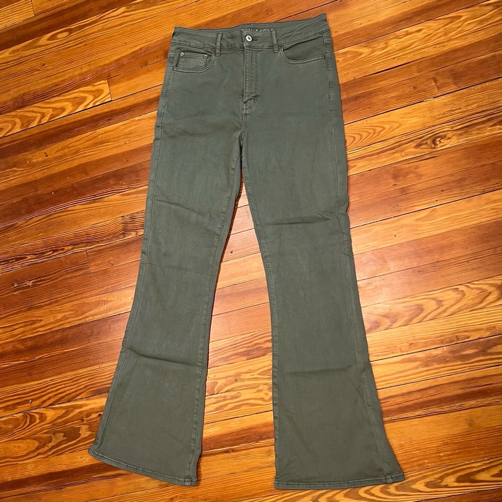 Green Flare Jeans